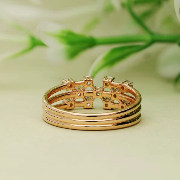 3 Layer Scattered Diamonds Rose Gold H&A Diamond Ring - Image 3