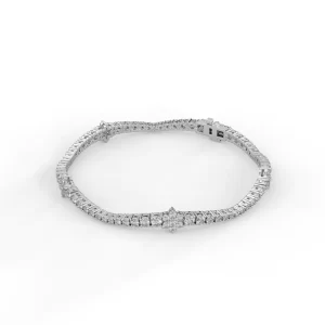 Interwoven Flowers H&A Diamond Tennis Bracelet