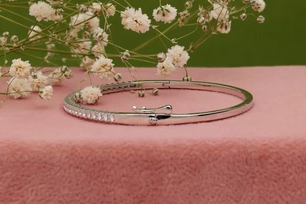 Classic Single Line Half H&A Diamond Bangle - Image 2