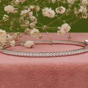 Classic Single Line Half H&A Diamond Bangle