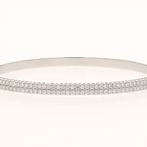 Classic Double Line Half H&A Diamond Bangle