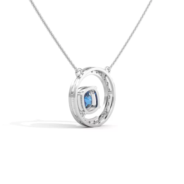 Sapphire Center Circle H&A Diamond Necklace - Image 5