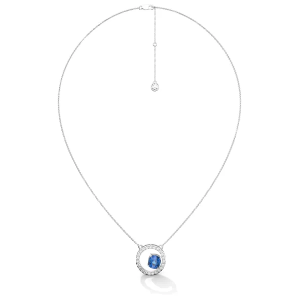 Sapphire Center Circle H&A Diamond Necklace - Image 4