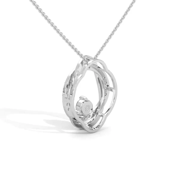 Interlocking Circles with Solitaire H&A Diamond Necklace - Image 5