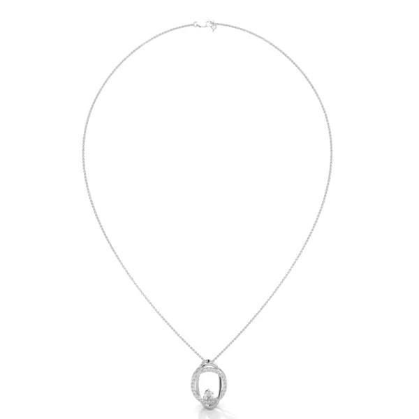 Interlocking Circles with Solitaire H&A Diamond Necklace - Image 4