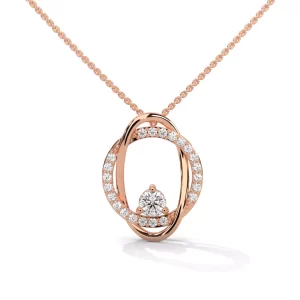 Interlocking Circles with Solitaire H&A Diamond Necklace