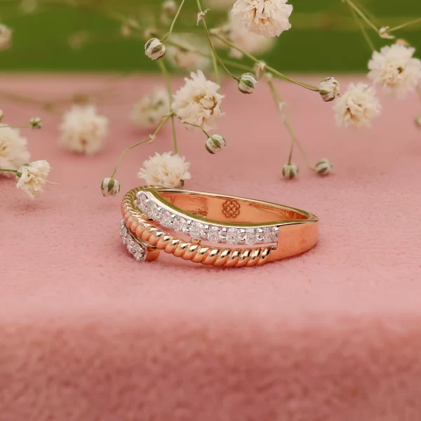 3 Layer Rose Gold H&A Diamond Ring - Image 3