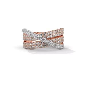 Tri-Colour Three Layer Invisible Setting H&A Diamond RingTri-Colour Three Layer Invisible Setting H&A Diamond Ring